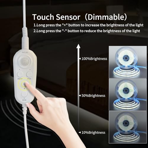 クリアヒル（Clearhill）人感 LEDテープライト ストリップ ライト 明暗 センサー付き 柔軟 5M 温白色 3000K 強力 幅8mm LED320個/M USB給電式 非防水IP20 5V クローゼット 寝室 キャビネット 玄関 店舗 階段用