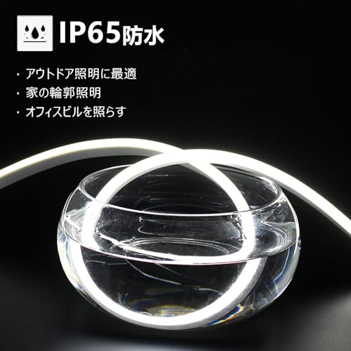 100V -新開発 EL蛍光チューブ管 LEDテープライト 120SMD/M 防水配線不要 プラグアンドプレイ 切断可能, クリスマス装飾 ネオンサイン明るい 長持ち おしゃれ 間接 装飾照明 ネ棚下照明 ledテープライト(6000K-昼光色-5メートル+プラグ+部品)