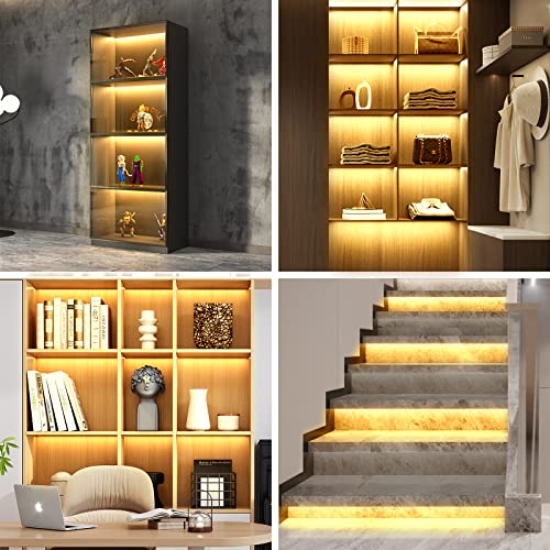 Wobane LEDテープライト 3m 高輝度 1500lm 間接照明 リモコン付 無段階調光 0.5m*6本 連接可能 工事不要 貼り付け DIY照明 高演色性 フィギュア/ショーケース/キャビネット/看板/棚下/キッチン led PSE認証済 省エネ