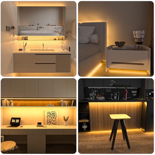 Wobane COB led テープライト 3M 電球色 1500lm 高輝度 間接照明 リモコン付 無段階調光 5段階消灯タイマー メモリ機能 工事不要 貼付け式 カット可能 diy照明 演色性Ra90+ フィギュア/キッチン/りピング/寝室/ホーム/階段/店舗/看板/天井/壁/棚下ライト 省エネ PSE認証